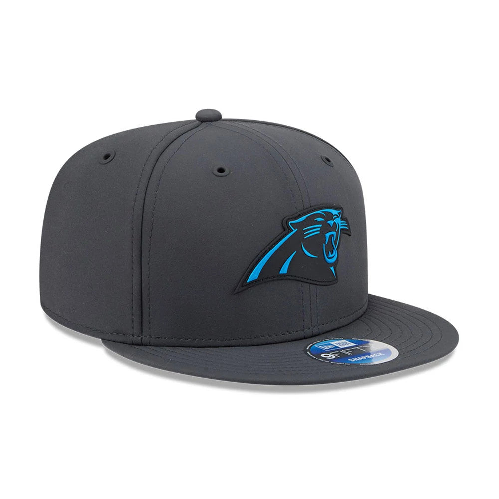 Pictured is this NFL Sideline 2026 Carolina Panthers 9FIFTY Snapback cap in charcoal. 4