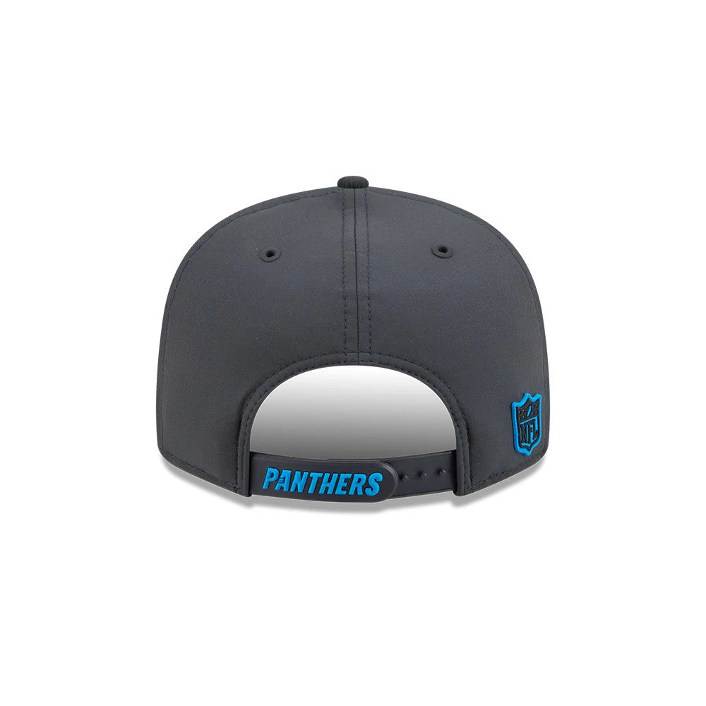 Pictured is this NFL Sideline 2026 Carolina Panthers 9FIFTY Snapback cap in charcoal. 7