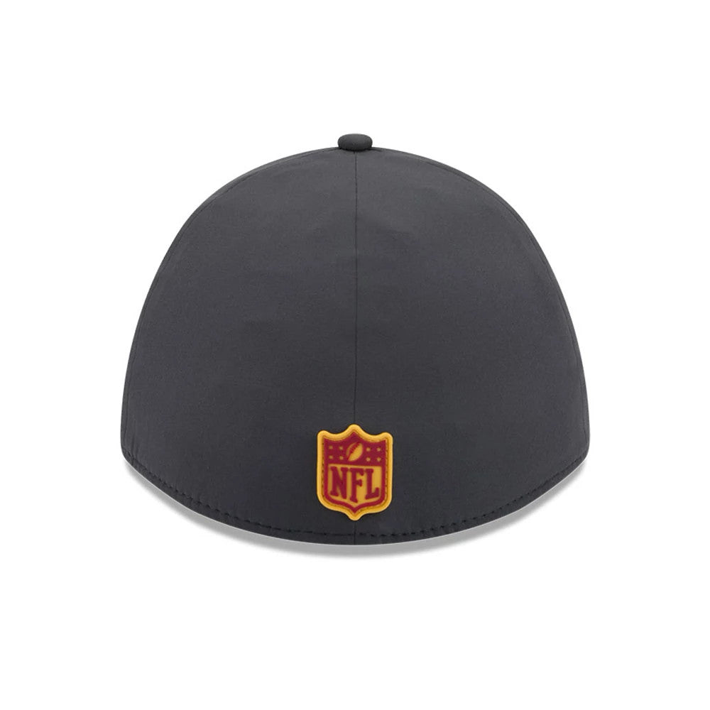 Pictured is this NFL Sideline 2026 Washington Commanders 39THIRTY M-Crown Stretch Fit cap in charcoal. 6