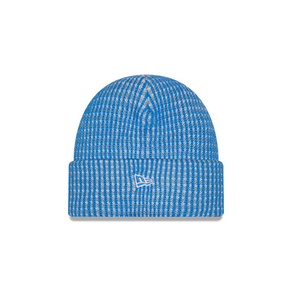 Pictured is this NFL Sideline 2026 Detroit Lions Cuff Knit Beanie Hat in blue. 2