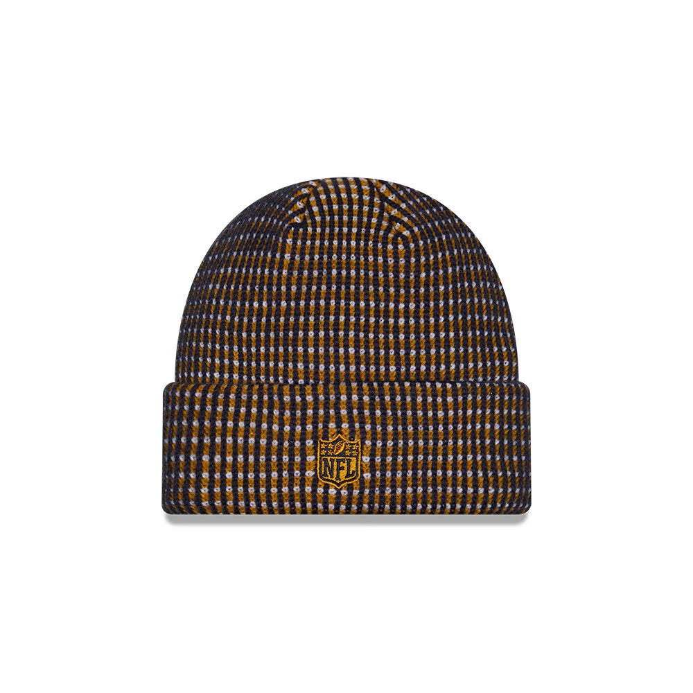 Pictured is this NFL Sideline 2026 Green Bay Packers Cuff Knit Beanie Hat in dark blue. 3