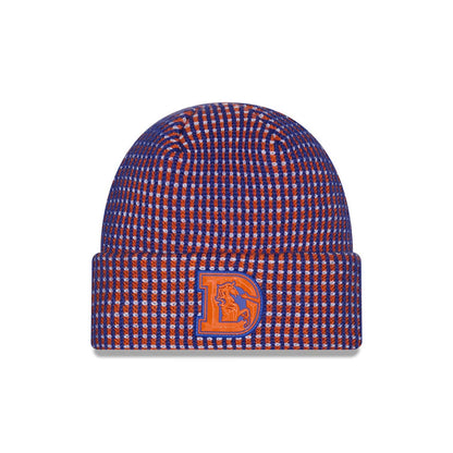 Pictured is this NFL Sideline 2026 Denver Broncos Cuff Knit Beanie Hat in blue. 1