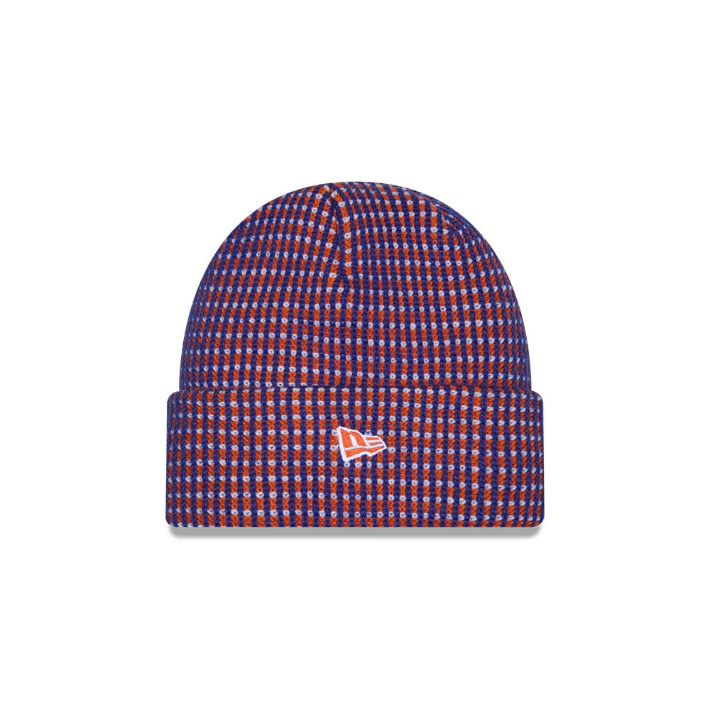 Pictured is this NFL Sideline 2026 Denver Broncos Cuff Knit Beanie Hat in blue. 2