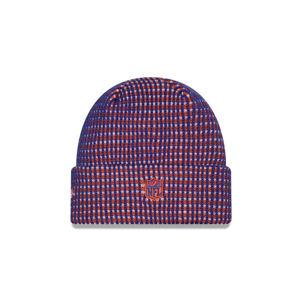 Pictured is this NFL Sideline 2026 Denver Broncos Cuff Knit Beanie Hat in blue. 3