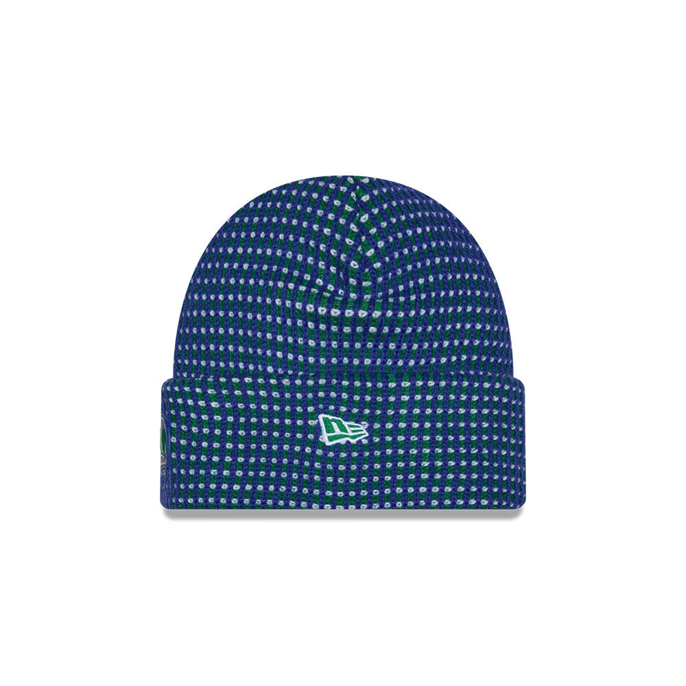 Pictured is this NFL Sideline 2026 Seattle Seahawks Cuff Knit Beanie Hat in blue. 2