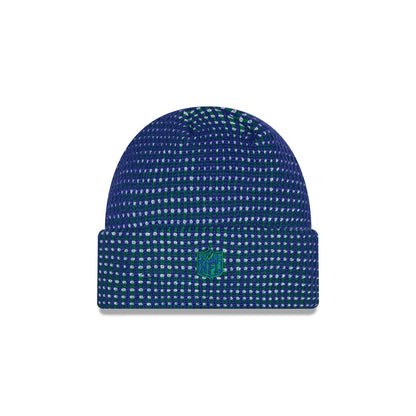 Pictured is this NFL Sideline 2026 Seattle Seahawks Cuff Knit Beanie Hat in blue. 3