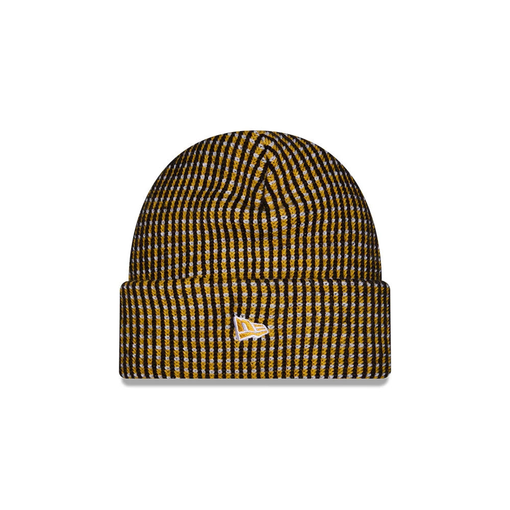 Pictured is this NFL Sideline 2026 Pittsburgh Steelers Cuff Knit Beanie Hat in Yellow. 2