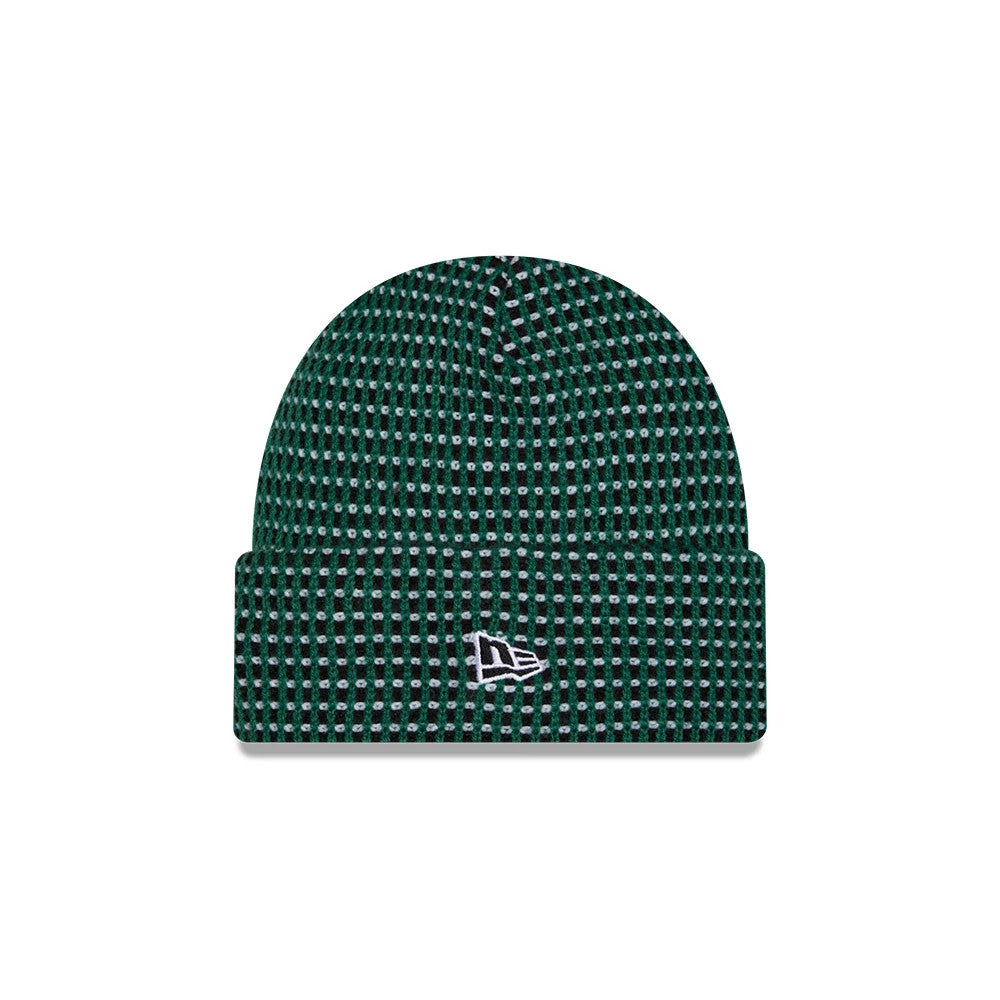 Pictured is this NFL Sideline 2026 New York Jets Cuff Knit Beanie Hat in Dark Green. 2
