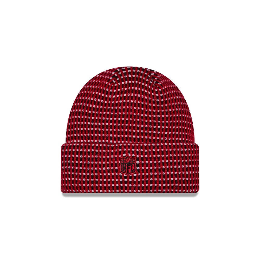 Pictured is this NFL Sideline 2026 Atlanta Falcons Cuff Knit Beanie Hat in Red. 3