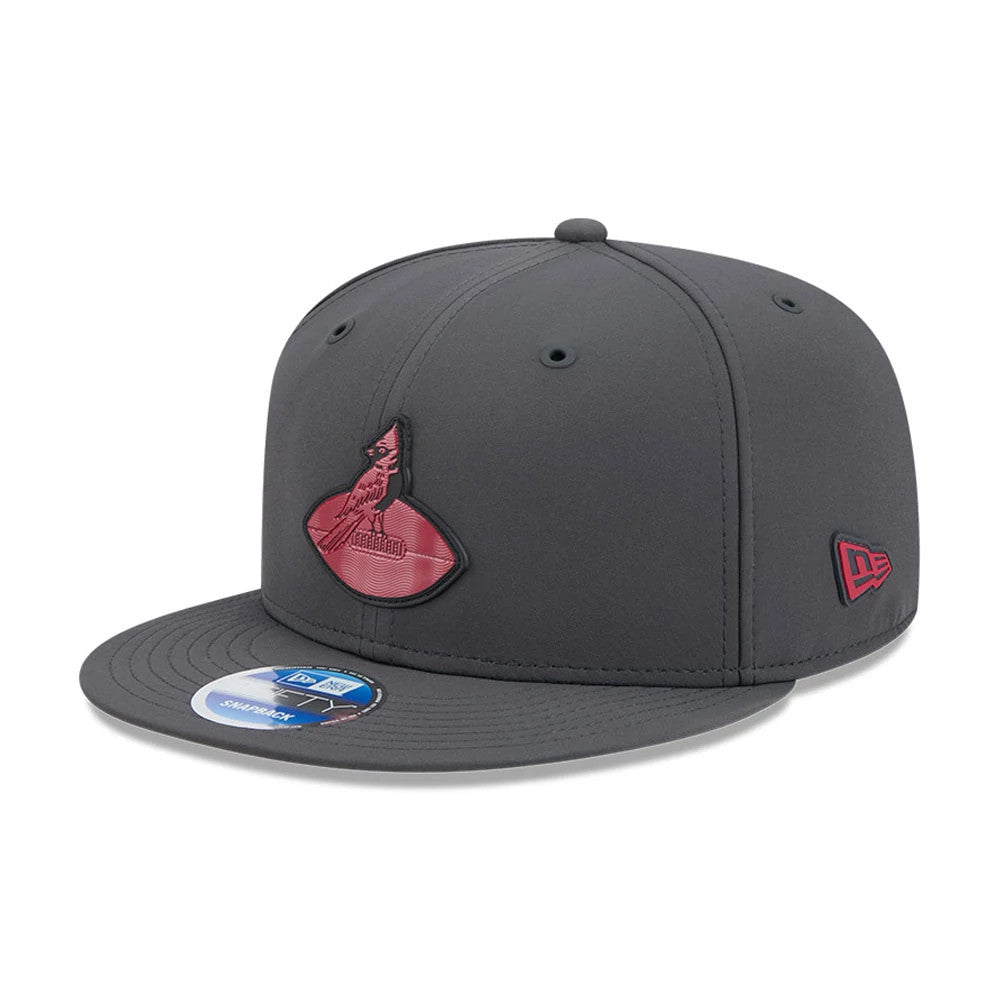 Pictured is this NFL Sideline 2026 Arizona Cardinals 9FIFTY Snapback cap in charcoal. 1