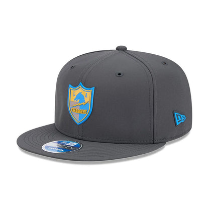 Pictured is this NFL Sideline 2026 LA Chargers 9FIFTY Snapback cap in charcoal. 1