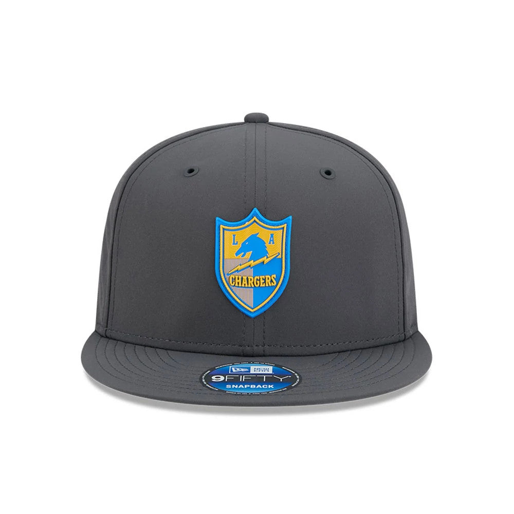 Pictured is this NFL Sideline 2026 LA Chargers 9FIFTY Snapback cap in charcoal. 3