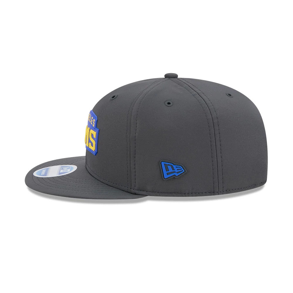 Pictured is this NFL Sideline 2026 LA Rams 9FIFTY Snapback cap in charcoal. 6