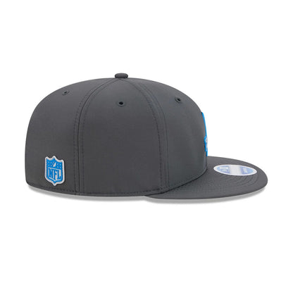 Pictured is this NFL Sideline 2026 Detroit Lions 9FIFTY Snapback cap in charcoal. 6