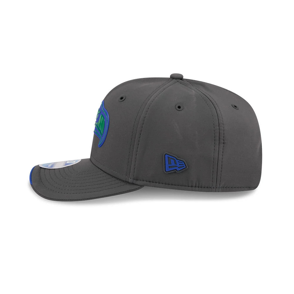 Pictured is this NFL Sideline 2026 Seattle Seahawks 9SEVENTY Stretch Snap cap in charcoal. 4