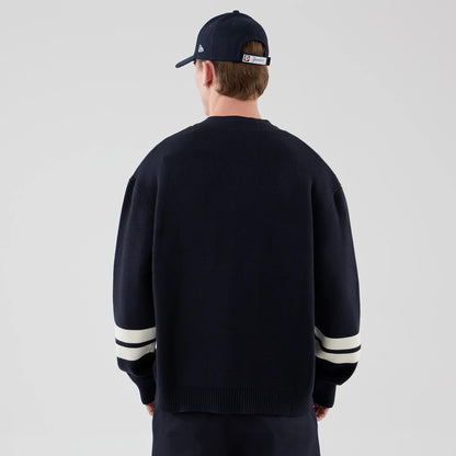 The model is wearing this MLB Knit New York Yankees Cardigan in navy. 2