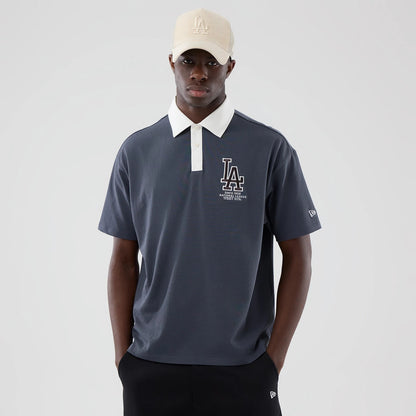 The model is wearing this MLB LA Dodgers Polo T-Shirt in grey. 3