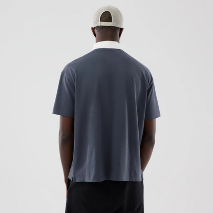 The model is wearing this MLB LA Dodgers Polo T-Shirt in grey. 2