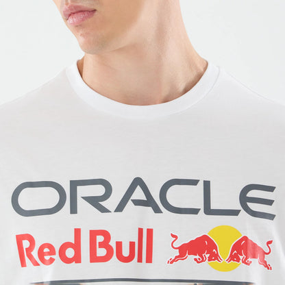 The model is wearing this Red Bull Racing Graphic Oversized T-Shirt in white. 4