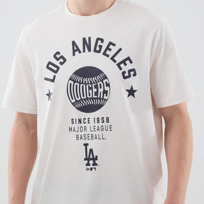 The model is wearing this MLB Graphic LA Dodgers T-Shirt in open white. 4
