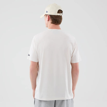 The model is wearing this MLB Graphic LA Dodgers T-Shirt in open white. 2
