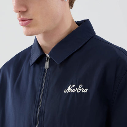 The model is wearing this New Era Shacket in navy. 6