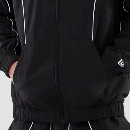 The model is wearing this MLB Piping LA Dodgers Jacket in black. 6