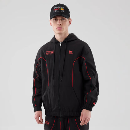 The model is wearing this Red Bull Racing Piping Track Jacket in black. 1