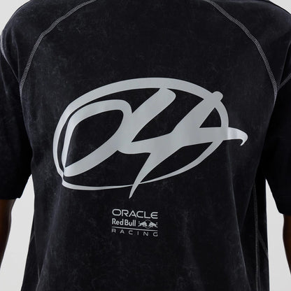 The model is wearing this Red Bull Racing Drop Shoulder T-Shirt in black. 4