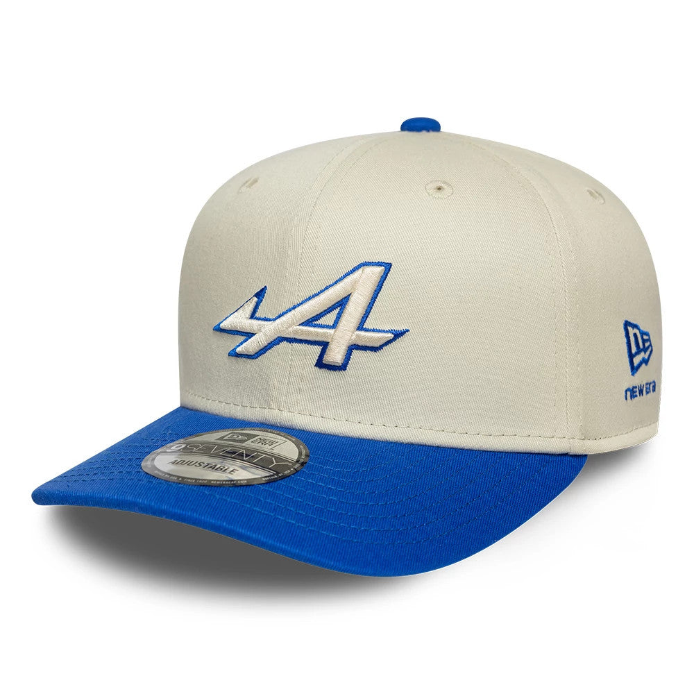Pictured is this Alpine Racing Contrast Visor 9SEVENTY Stretch Snap cap in cream. 3