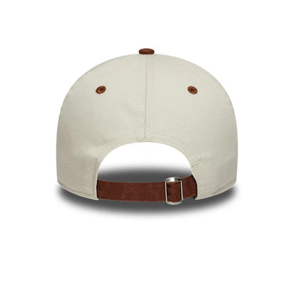 Pictured is this Moto Guzzi Script 9TWENTY cap in cream & brown. 5