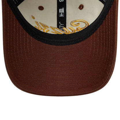 Pictured is this Moto Guzzi Script 9TWENTY cap in cream & brown. 6