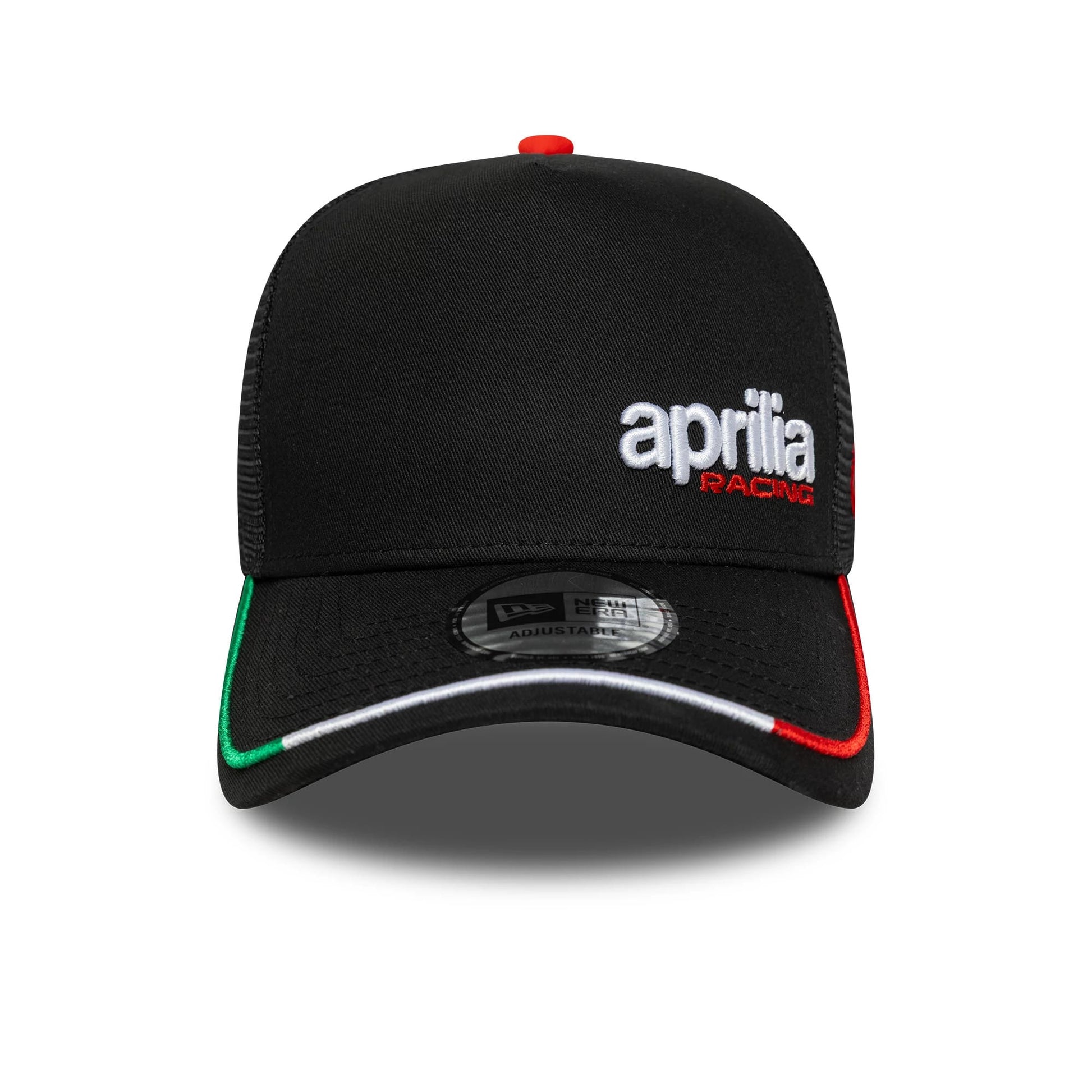 Pictured is this Aprilia Flawless 9FORTY E-Frame Trucker cap in black. 2