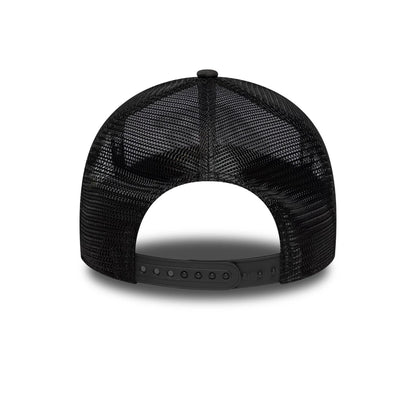 Pictured is this VR46 Print Visor 9FORTY E-Frame Trucker cap in black. 4