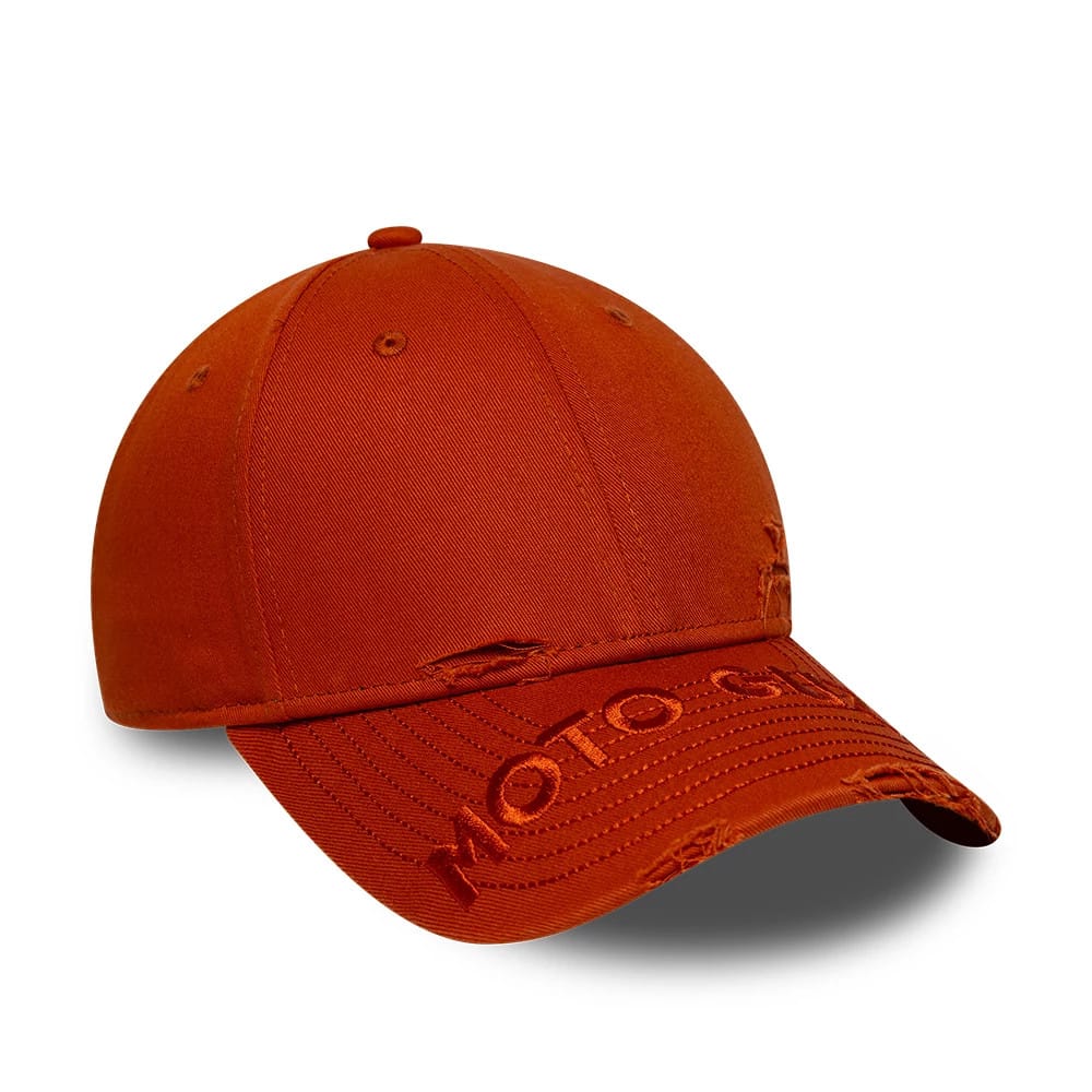 Pictured is this Moto Guzzi Distressed 9FORTY M-Crown cap in red. 3