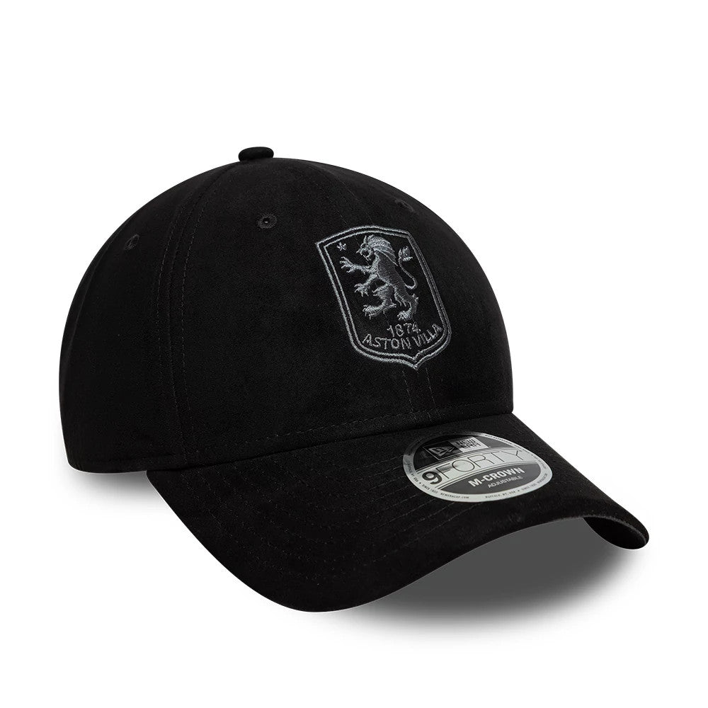 Pictured is this Aston Villa FC Faux Suede 9FORTY M-Crown cap in black. 3