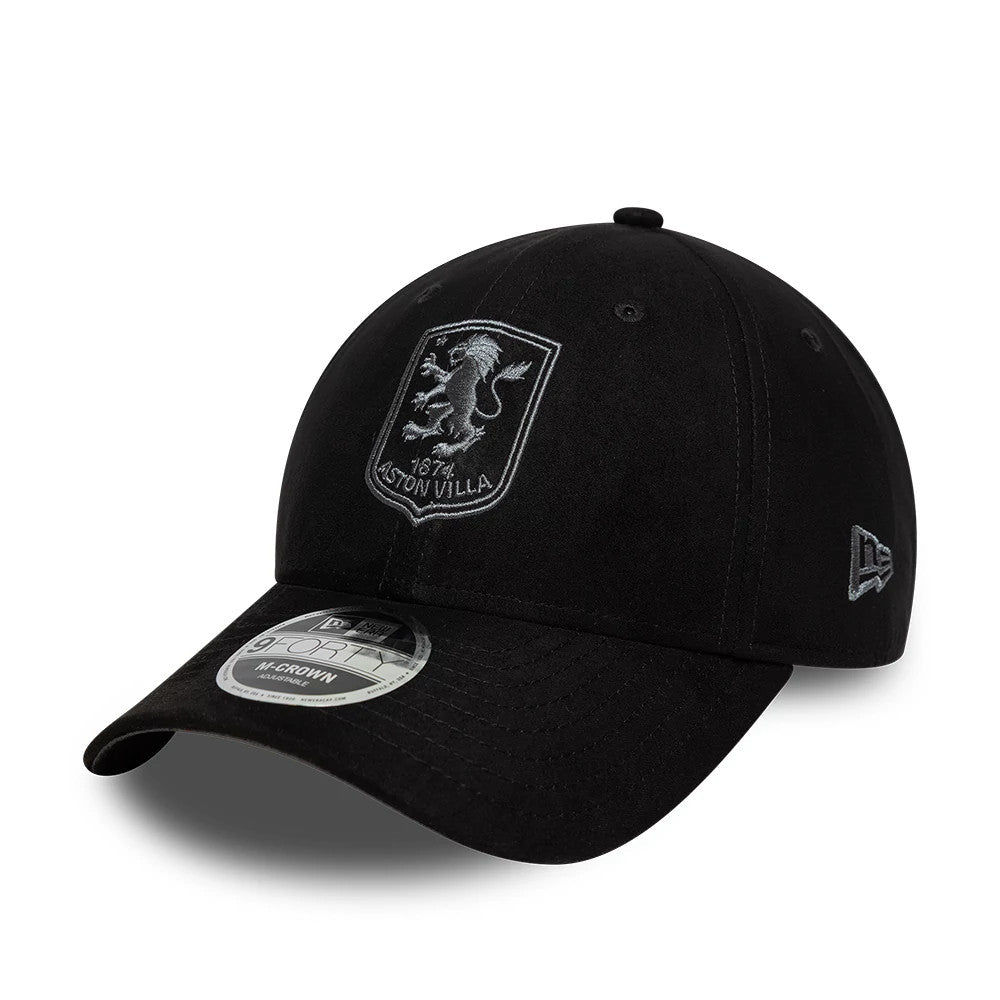 Pictured is this Aston Villa FC Faux Suede 9FORTY M-Crown cap in black. 1