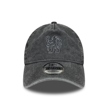 Pictured is this Chelsea FC Washed 9TWENTY A-Frame cap in dark grey. 2