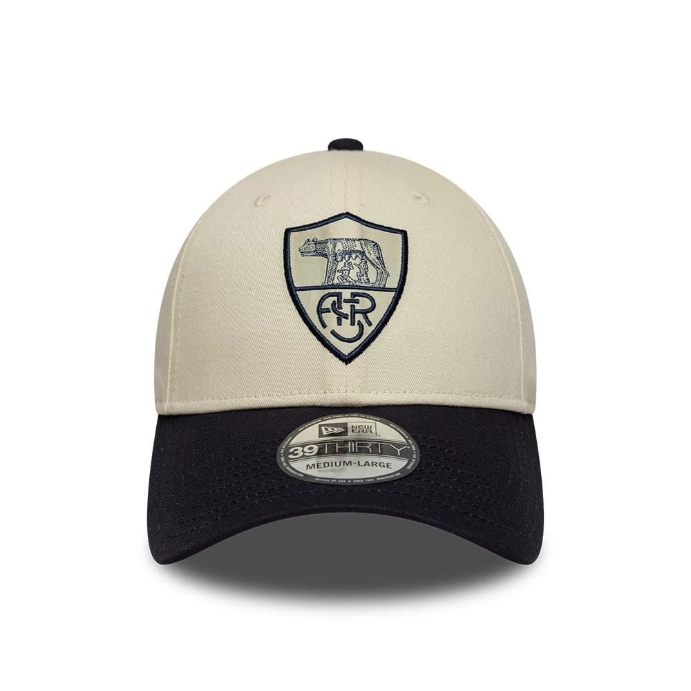 Pictured is this AS Roma 39THIRTY Stretch Fit cap in cream. 2
