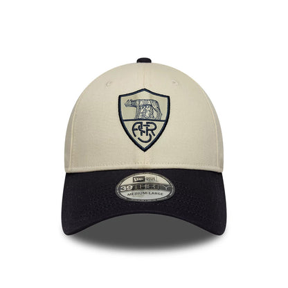 Pictured is this AS Roma 39THIRTY Stretch Fit cap in cream & black. 2