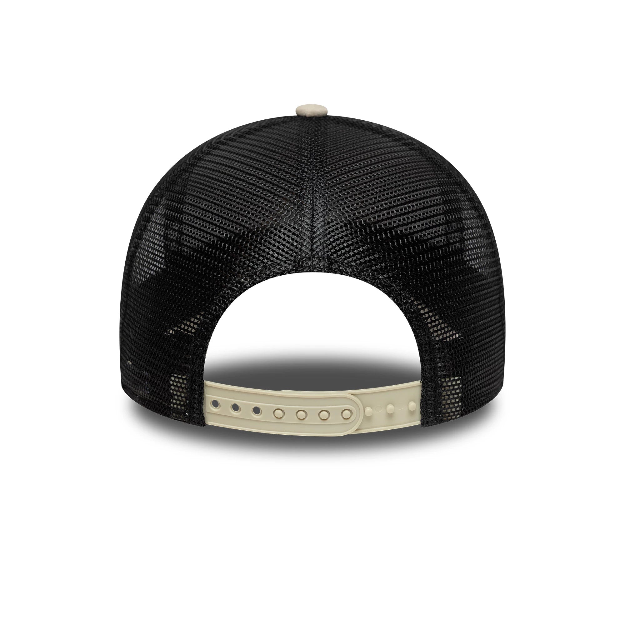 Pictured is this Newcastle United FC Faux Suede 9FORTY E-Frame Trucker cap in cream. 4