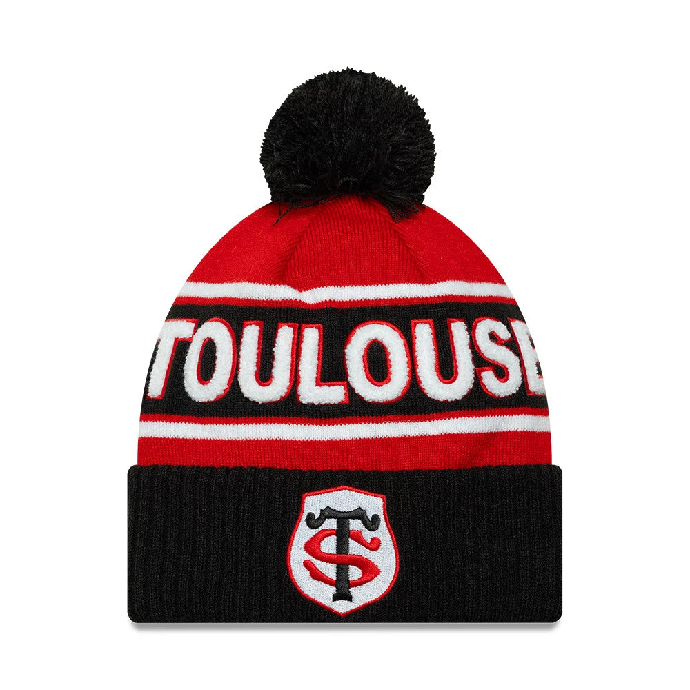 Pictured is this Stade Toulousain Sport Stade Toulousain Cuff Knit Beanie hat in red. 1