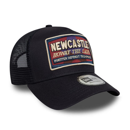 Pictured is this Newcastle United FC 9FORTY E-Frame Trucker cap in navy. 3