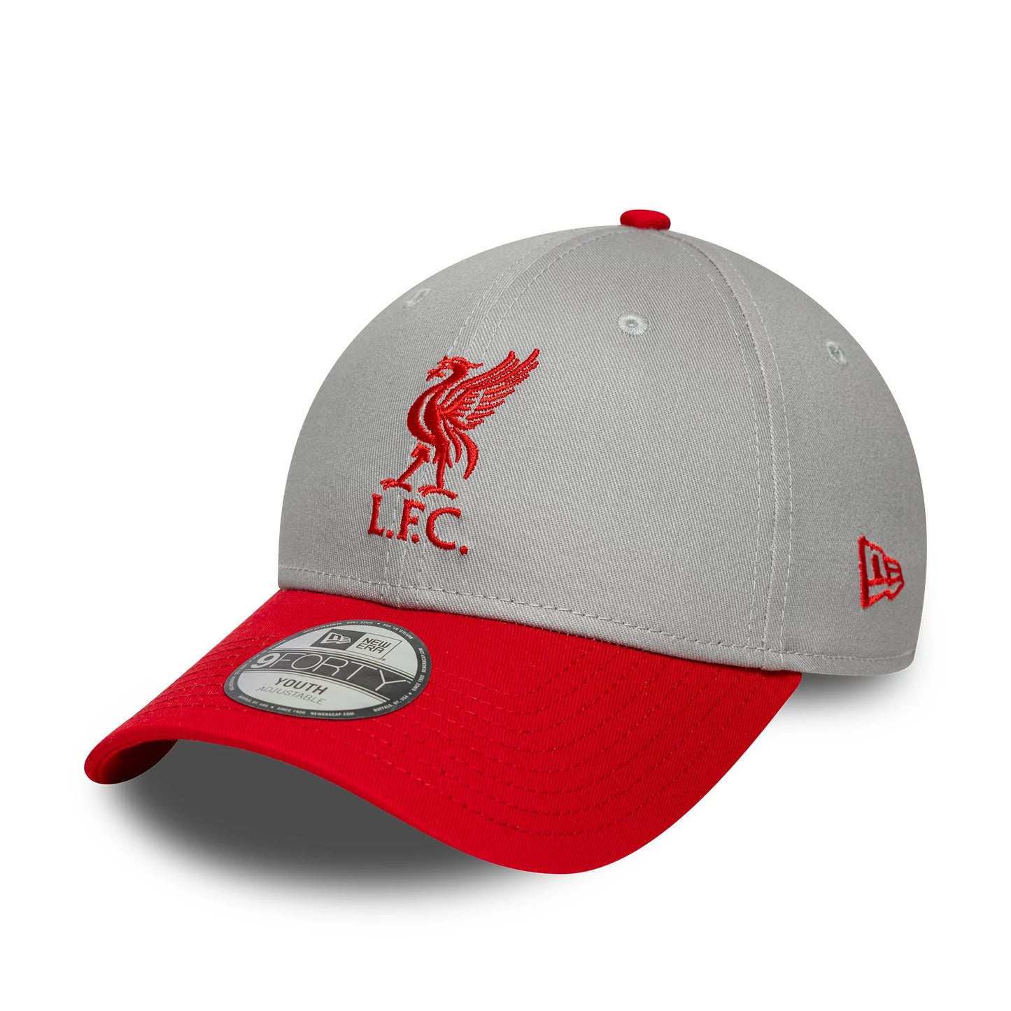 Pictured is this Youth Liverpool FC Contrast 9FORTY cap in grey. 1