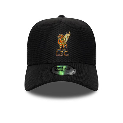 Pictured is this Liverpool FC Iridescent 9FORTY A-Frame Trucker cap in black. 2