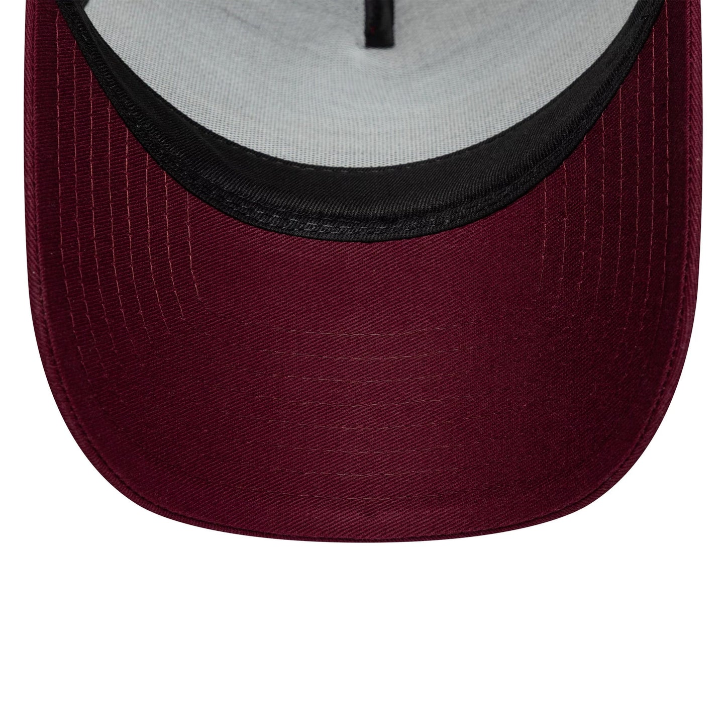 Pictured is this Visa Cash App Racing Bulls 9FORTY E-Frame Trucker cap in dark red. 5