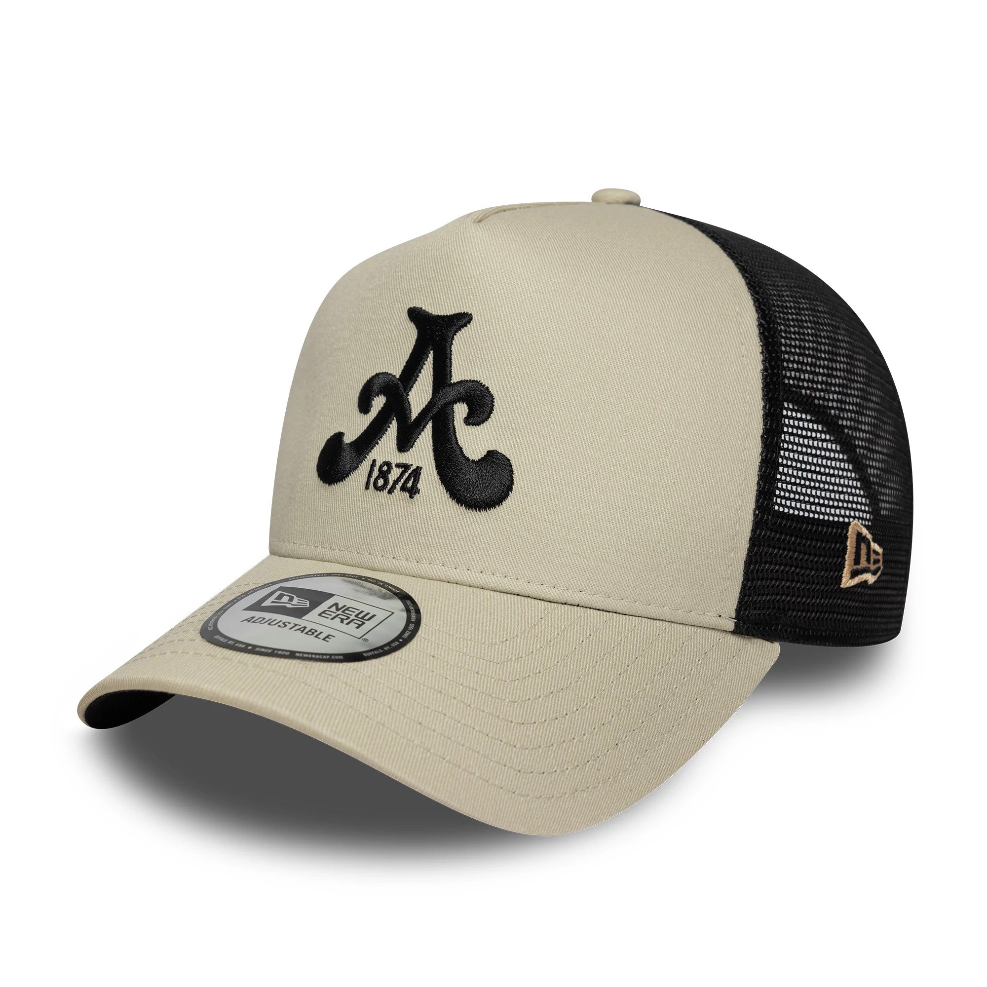 Pictured is this Aston Villa FC 9FORTY E-Frame Trucker cap in cream. 1