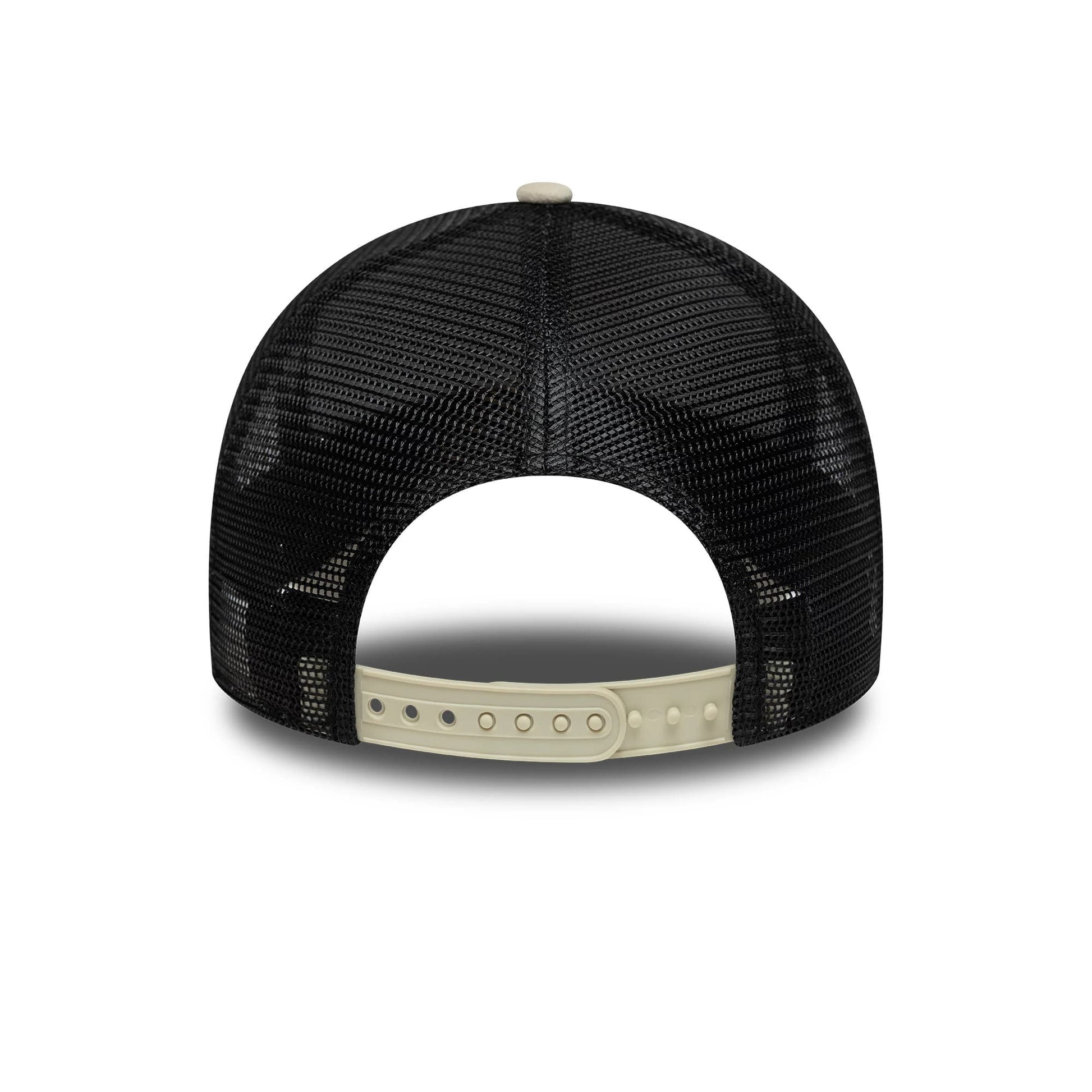 Pictured is this FC Porto Faux Suede 9FORTY A-Frame Trucker cap in cream. 4