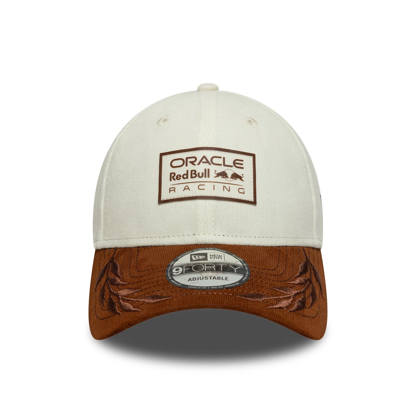 Pictured is this Red Bull Racing Cord Contrast 9FORTY cap in white & brown. 2