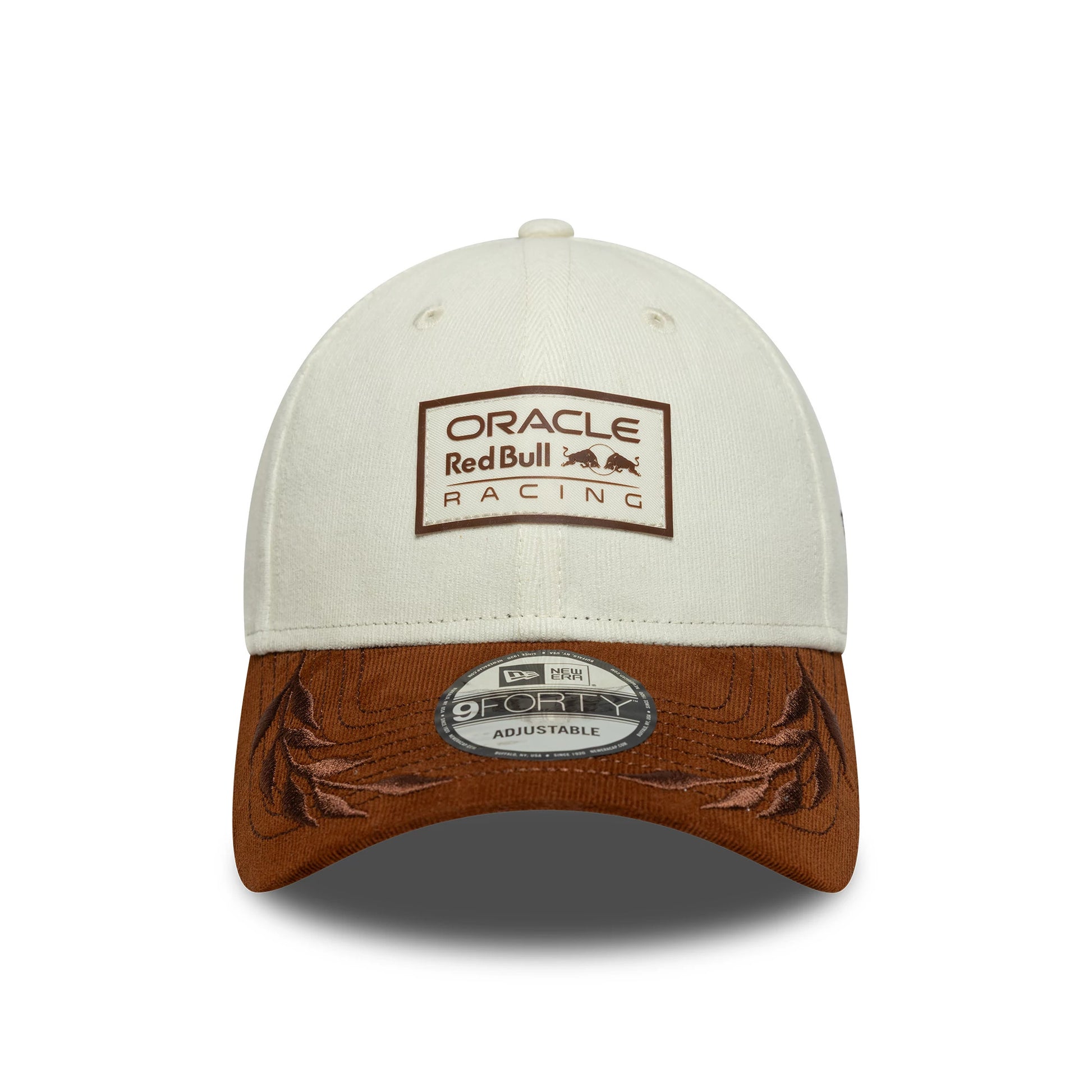 Pictured is this Red Bull Racing Cord Contrast 9FORTY cap in white & brown. 2